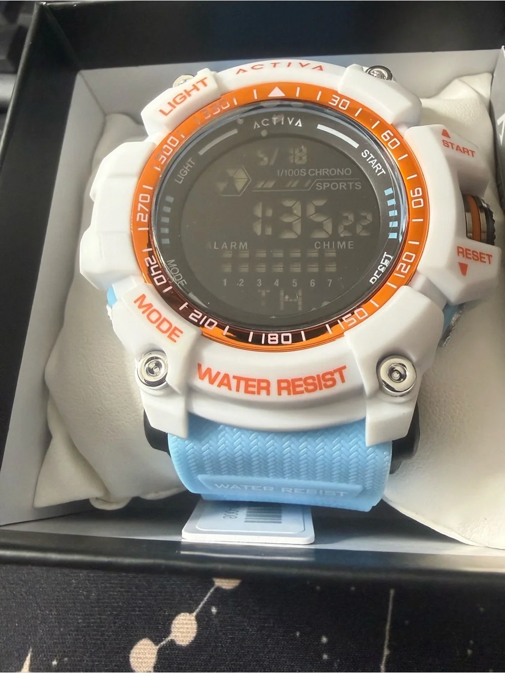 Activa x Invicta Digital Sport Watch Light Blue White Orange NWT